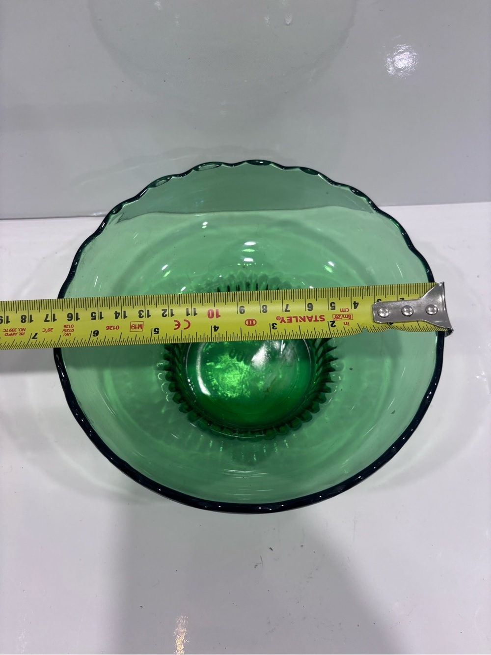 Vintage Green Glass Pedestal Bowl M2000 EO Brody Co Cleveland Ohio USA MCM - Picture 6 of 7